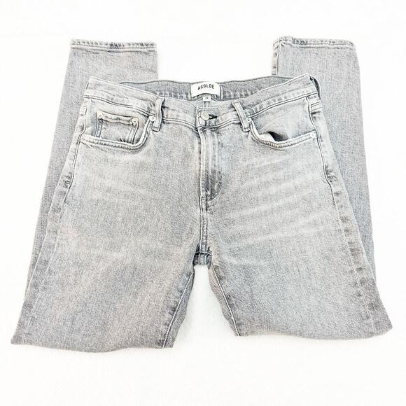 AGOLDE Toni Straight Leg Denim Jeans Gray Wash Distressed A133-1138 Size 28 - Picture 4 of 9